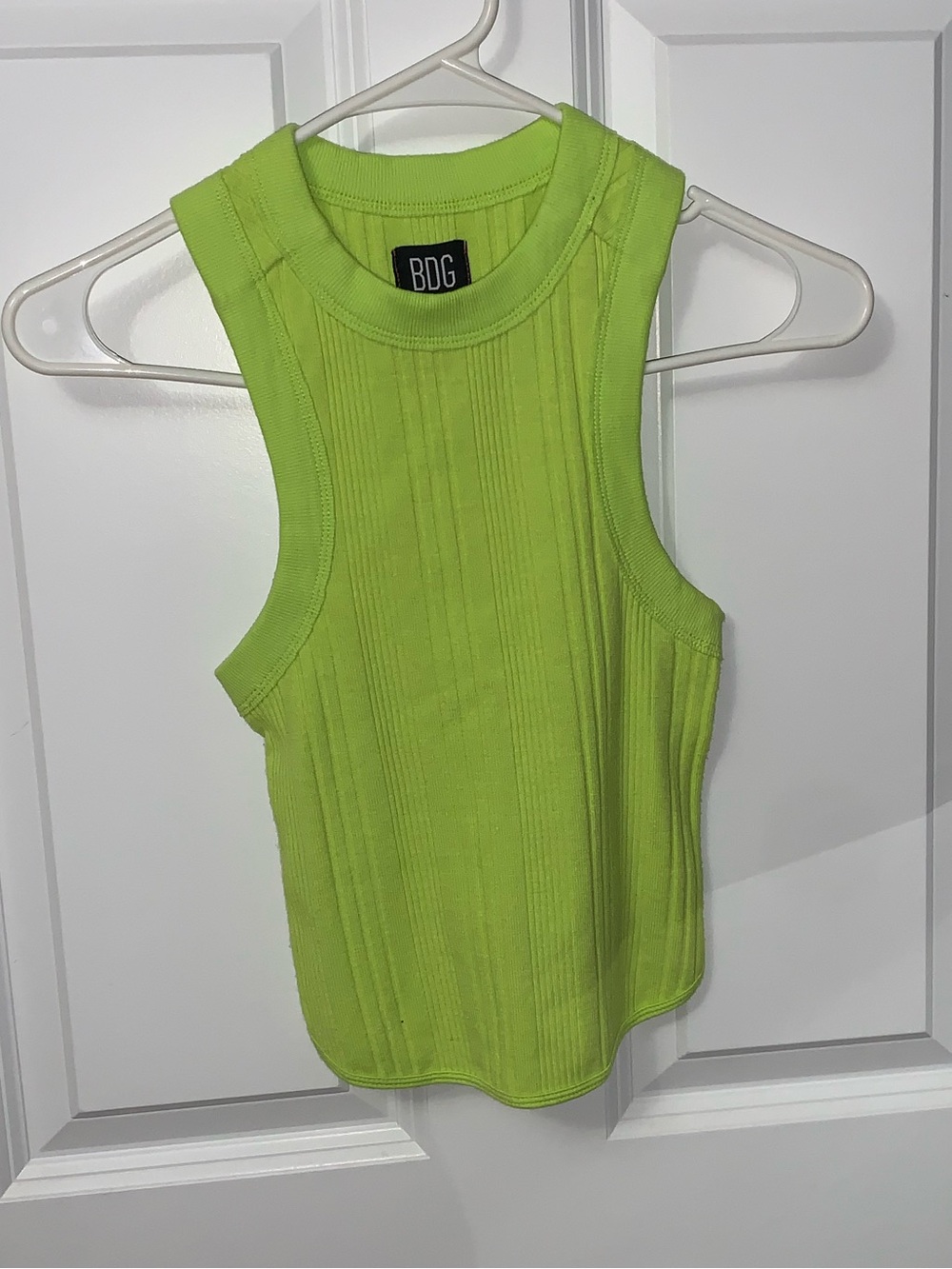 BDG Lime Green Ribbed Racerback Tank Top